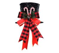 Topper per albero di Natale, Topper per albero di Natale con cappello a cilindro, Cappello a cilindro per albero con fiocco, Cappello a cilindro per albero di Natale, ornamenti da scrivania pieghevole