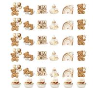 Topper per cupcake 24 pezzi decorazioni per dolci baby shower cake topper carta per festa battesimo compleanno neonato maschio
