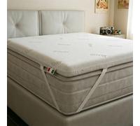 Topper Vault con Funda Silver - Topper de Colchón MATRIMONIAL 160x190 cm Made in Italy, Cubrecolchón Altura 5 cm con 4 elásticos de fijación, Relleno en lámina de guata resinada 750 g/m²
