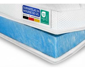 Topper Viscoelástico de Gel Premium | 160x200 cm | Altura 8cm | Deluxe (7 Zonas - 8 cm de altura) | OEKO-TEX Standard 100