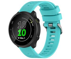 TopPerfekt Band Compatible with Garmin Forerunner 55 20mm Soft Silicone Replacement Watch Band Strap Wristband for Forerunner 158/645/245/venu/Watch Active 2/Galaxy watch 4 42MM, 20 mm, Silicona, No