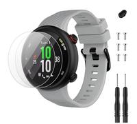 TopPerfekt Correa compatible con Garmin Forerunner 45s y 2 protectores de pantalla, pulsera deportiva de silicona de repuesto para Forerunner 45s