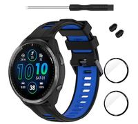 TopPerfekt Correa compatible con Garmin Forerunner 965, correa de repuesto de silicona suave y 2 protectores de pantalla, correa para reloj inteligente 965 para mujeres y hombres
