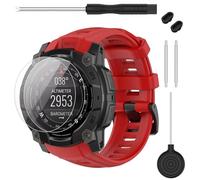 TopPerfekt Correa compatible con Garmin Instinct 3, correa de repuesto de silicona suave de 22/26 mm y 2 protectores de pantalla para Instinct 3 45/50 mm AMOLED/Solar Smart Watch para mujeres y
