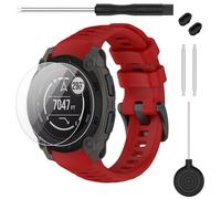 TopPerfekt Correa compatible con Garmin Instinct E 40 mm 45 mm, correa de repuesto de silicona suave 20 mm 22 mm y 2 protectores de pantalla para reloj inteligente Instinct E para mujeres hombres