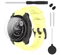 TopPerfekt Correa compatible con Garmin Instinct E 40 mm 45 mm, correa de repuesto de silicona suave 20 mm 22 mm y 2 protectores de pantalla para reloj inteligente Instinct E para mujeres hombres