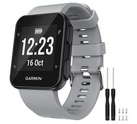 TopPerfekt Correa de reloj Compatible con Garmin Forerunner 35, Reloj Inteligente Forerunner 35 de Reemplazo Suave de Silicona, apto para Muñecas de 5.11 "-9.05" (130-230mm) -Gris