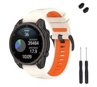 TopPerfekt Correa de reloj de 22 mm compatible con Garmin Fenix 8 de 47 mm, correa de repuesto de silicona suave para reloj inteligente Instinct 3 de 45 mm/Tactix 8 de 47 mm/Descent G1/G2 para mujeres