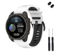 TopPerfekt Correa de reloj de 22 mm compatible con Garmin Fenix 8 de 47 mm, correa de repuesto de silicona suave para reloj inteligente Instinct 3 de 45 mm/Tactix 8 de 47 mm/Descent G1/G2 para mujeres