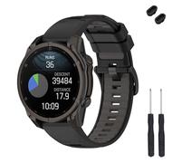 TopPerfekt Correa de reloj de 26 mm compatible con Garmin Fenix 8 de 51 mm, correa de reloj de silicona suave para Instinct 3 50 mm/Tactix 8 51 mm/Descent Mk1/Mk2 reloj inteligente para mujeres y