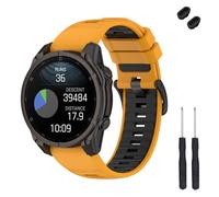TopPerfekt Correa de reloj de 26 mm compatible con Garmin Fenix 8 de 51 mm, correa de reloj de silicona suave para Instinct 3 50 mm/Tactix 8 51 mm/Descent Mk1/Mk2 reloj inteligente para mujeres y