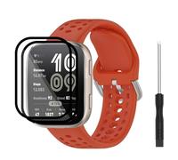 TopPerfekt Correa de silicona compatible con Amazfit Bip 6, correa de repuesto de silicona suave y 2 protectores de pantalla para Amazfit Bip 6 Smart Watch para mujeres y hombres, für Amazfit Bip 6