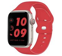 TopPerfekt Correa de Silicona Compatible con Apple Watch Correa de 38 mm, 40 mm, 41mm, Correas de Repuesto de Silicona para iWatch Series 7 6 5 4 3 2 1 SE (42mm/44mm/45mm, Rojo)