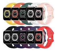 TopPerfekt Correa de Silicona Compatible con Apple Watch Correa de 38 mm 40 mm, Correas de Repuesto de Silicona para iWatch Series 6 5 4 3 2 1 SE (38/40mm-S/M, Paquete de 10)
