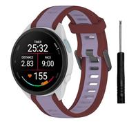 TopPerfekt Correas deportivas compatibles con Garmin Forerunner 165/165, correa deportiva de silicona ajustable de repuesto para hombres y mujeres (20 mm), ribete morado oscuro, morado claro
