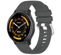 TopPerfekt Correas deportivas compatibles con Garmin Venu 3S/Venu 2S/F265S (18 mm), correa de repuesto rápida de silicona suave ajustable para reloj F255S Music/F255S-gris oscuro 18 mm