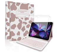 TopPerfekt Funda con teclado Bluetooth para iPad Pro de 11 pulgadas de 4ª/3ª/2ª/1ª generación (2022/2021/2020/2018) con protector de pantalla, paquete de 2 unidades de vidrio templado de dureza 9H