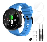 TopPerfekt Pulsera compatible con Garmin Forerunner 45 y 2 protectores de pantalla, correa de repuesto de silicona deportiva para Forerunner 45
