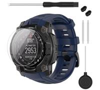 TopPerfekt - Pulsera compatible con Garmin Instinct 3, silicona suave de repuesto 22/26 mm y 2 protectores para Instinct 3 45/50 mm AMOLED/Solar Smart Watch para mujeres hombres, 26mm