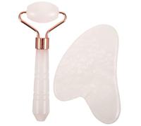 TOPPERFUN 1 juego Rodillo de Masaje y Tabla de Forma de Jade para Cuidado Facial Muscular y Masaje de Cuello y Espalda