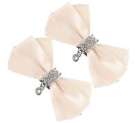 TOPPERFUN 1 Par Clip de Zapato Extraíble para Mujer con Lazo y Rhinestones Decoración Elegante para Tacones Reutilizable para Bodas Especiales