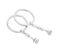 TOPPERFUN 1 Par Llavero de ajedrez llavero de fiesta llavero novedad llaveros hombres encanto del llavero ajedrez llaveros llavero para novio llavero divertido Aleación de zinc Silver