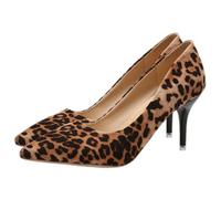 TOPPERFUN 1 Par Tacones Altos con Estampado De Leopardo Tacones Altos Puntiagudos Zapatos De Tacón Alto con Estampado De Leopardo Señoras Bombas Clásico De Las Mujeres Poliuretano Artificial