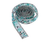 TOPPERFUN 1 ribete de aplique nupcial tiras de diamantes de imitación decoración pedrería cinturones brillantes adorno de diamantes de imitación Vestido de novia cinta cadena