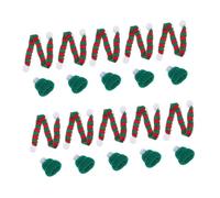 TOPPERFUN 10 Juegos Mini Christmas Knit Hats and Scarves DIY Tiny Wine Bottle Covers Snowman Scarf Decorations Festive Crafting Accessories