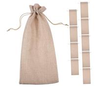 TOPPERFUN 10 Piezas Bolsas de Vino de Arpillera con Cierre de Cuerda para Transporte de Botellas de Vino Whiskey y Cerveza Reutilizables y Estilizadas para y Almacenamiento