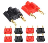 TOPPERFUN 10 piezas Conector Banana Chapado de Doble Cabeza de Terminal Atornillable para Altavoces y Equipos de Audio Compatible con Amplificadores y Sistemas Surround