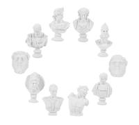 TOPPERFUN 10 Piezas pequeña estatua de yeso figuras de bocetos de resina modelo de pintura de yeso decoración de oficina ke personajes mini esculturas griegas estatuas de busto griego bien