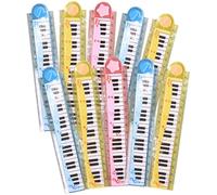 TOPPERFUN 10 Piezas Regla Recta Escolar Plegable Diseño Geométrico de Piano, Multifunción Escala Clara Grabada, Material Plástico para Oficina y Medición Color Aleatorio