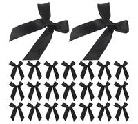 TOPPERFUN 100 Piezas Lazos Pequeños Negros de Poliéster para Manualidades Accesorios para Cabello Decoraciones de Fiestas para Costura y Regalos