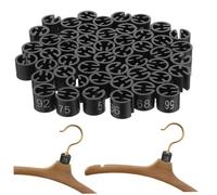 TOPPERFUN 100piezas Marcador de Perchas Círculo de Etiqueta de Codificación de Tallas para Prendas Organizador de Tienda de Ropa Clips de Plástico para Marcar Etiquetas para Perchas