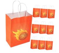 TOPPERFUN 10piezas Bolsas De Obsequio De Baloncesto Para Fiesta Bolsas De Golosinas De Papel Asa Para Guardar Regalos De Deporte Unidades