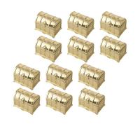 TOPPERFUN 12 Cofres del Tesoro Pirata para Fiestas Mini Cajas Decorativas de Plástico PP Color Dorado Juego de 12 Unidades para Dulces y Recuerdos Infantiles en Cumpleaños Halloween y