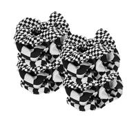 TOPPERFUN 12 Piezas Coletero Cuadros para Mujer y Niña Bandas Elásticas Negras y Blancas Accesorio de Cabello para Cabello Grueso y Fino Diseño Cuadros con Variedad para Peinados Diarios y