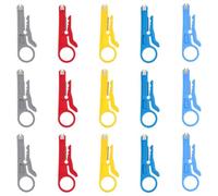 TOPPERFUN 15 Piezas Mini Pelacables Multifuncional Cuchillas Ajustables de Acero y Cuerpo Plástico, Alicates Pelacables Compactos para Crimpado y Corte de Cables Telefónicos Color Aleatorio