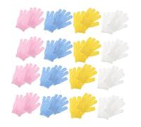 TOPPERFUN 16 Pares Guantes Exfoliantes de Nailon de Doble Cara Guantes de Ducha para Eliminar Piel Muerta Accesorios de Baño para Hombres y Mujeres para Exfoliar la Ducha