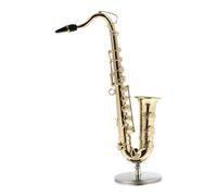 TOPPERFUN 1Juego Adorno de Saxofón Miniatura de Tenor con Soporte y Estuche de Decoración para Especiales