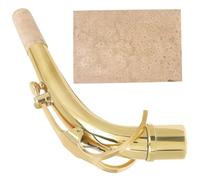 TOPPERFUN 1juego Cuello De Saxofón Curvado De Latón Para Saxofón Reemplazo Con De Corcho Accesorio y Cómodo Para Músicos