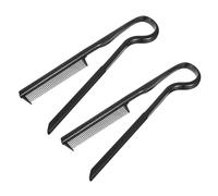 TOPPERFUN 2 Peines para Flequillo en Forma de V Herramientas de Peluquería para Alisar el Cabello Diseño Ergonómico que Protege Manos del Calor en Casa o Salón Profesional