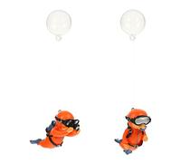 TOPPERFUN 2 Piezas Adornos Flotantes para Acuario Forma de Buceador Decoración de Pecera Naranja Cámara Naranja Accesorios para Acuarios Que Aportan Vida y