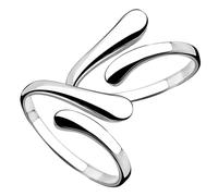 TOPPERFUN 2 piezas Anillo Abierto Geométrico Minimalista de Cobre para Mujer Diseño Cruzado Cómodo y Resistente para Uso Diario y Fiestas