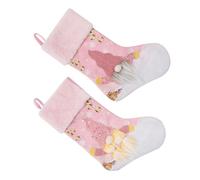 TOPPERFUN 2 Piezas Calcetines Navideños Luminosos Colgantes de Rudolph de Decoraciones para Árbol como para Material y Reutilizable