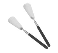 TOPPERFUN 2 piezas Calzador Metálico Telescópico Ajustable Inoxidable Mango para Personas Mayores y Embarazadas Portátil para Poner Zapatos de Negro