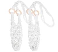TOPPERFUN 2 Piezas Colgador de Botellas de Vino de Algodón Resistente Bolsa de Malla Tejida Ajustable de Cesta Colgante Rústica para Almacenamiento Cocina y Decoración de Pared Pack de