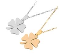 TOPPERFUN 2 piezas Collar Cuatro para Mujer Colgante Minimalista Acero Inoxidable Joyería Elegante para Ocasiones Especiales Día de San Valentín