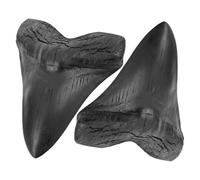 TOPPERFUN 2 Piezas de Dientes de Megalodón Réplica de Resina, Decoración Retro para Oficina y Hogar, Adorno Artesanal Educativo y Colección Prehistórica